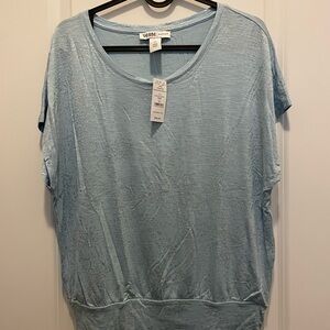 White House Black Market Blue Oversized Short Sleeve T-Shirt